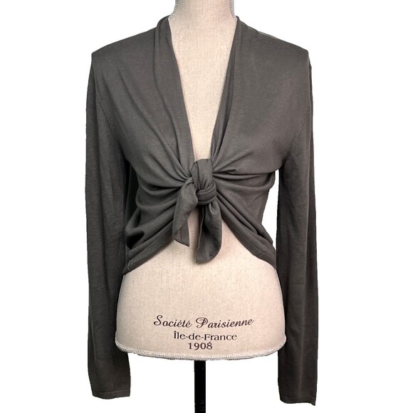 Sami Tie Open Front Cardigan CashBlend SPLENDID  Lightweight Gray Size Med NWT - Picture 3 of 10